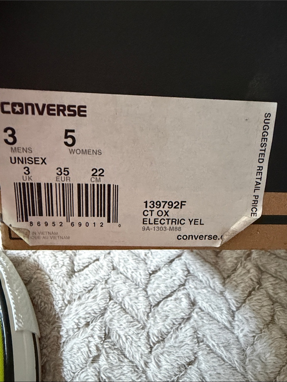 Converse Low Top Sneaker in Neon Yellow with White Accents - Picture 6 of 6
